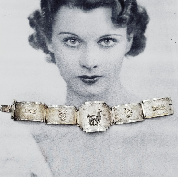 Vintage Jewelry - Vintage 900 silver Peruvian Panel Bracelet